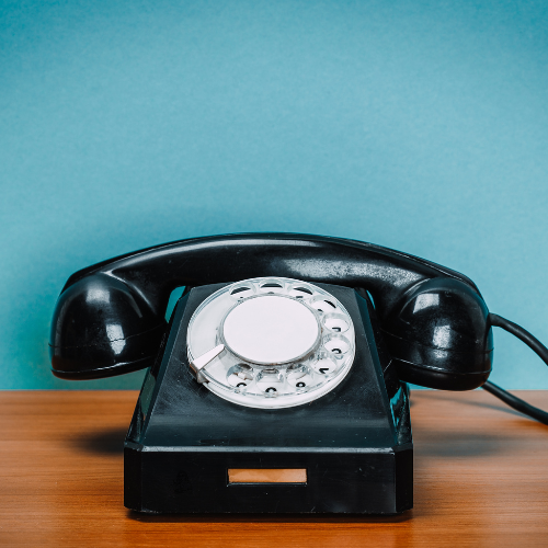 A photo of a vintage telephone