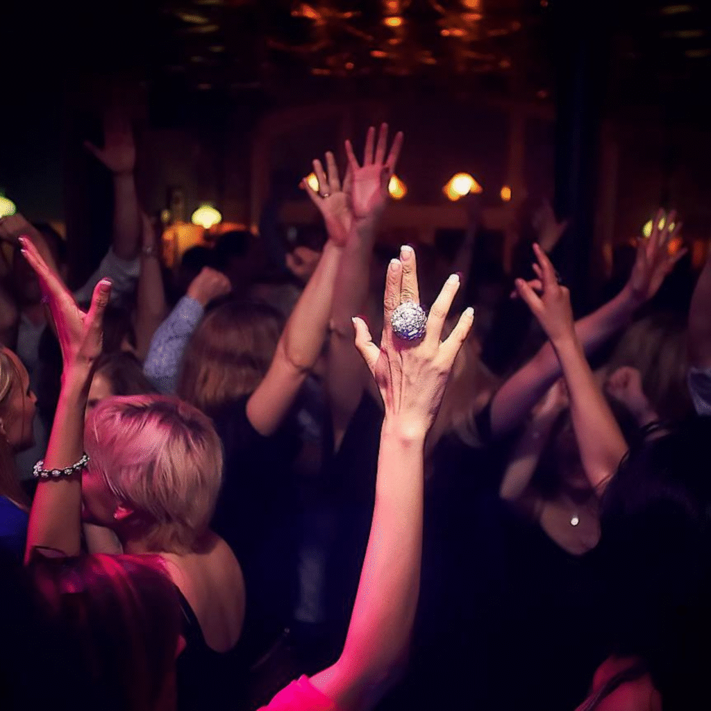 A photo of people on a dancefloor