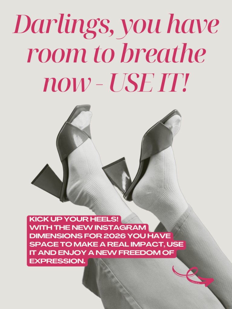 An image of someone kicking up their heels in excitement at the new spacious Instagram sizes!