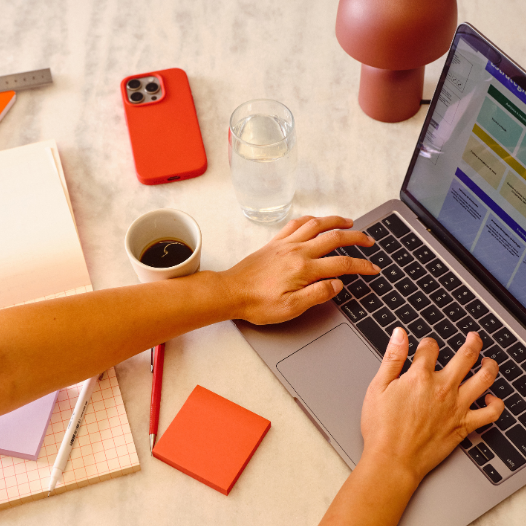 Small business owner at work on their laptop