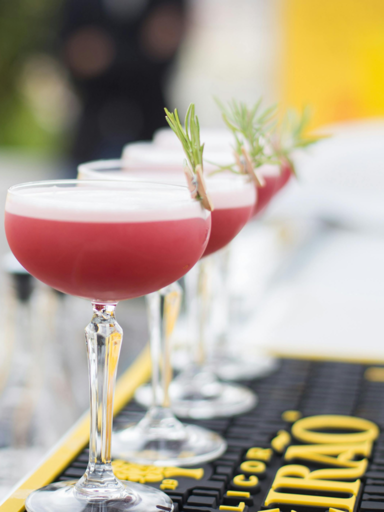 Cocktails reay for guests at an event
